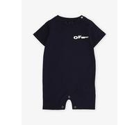 Off-White C/O Virgil Abloh Off-White C/O Virgil Abloh Logo-Print Short-Sleeve Cotton Romper 3-24 Months Seaborne 6-9 Months