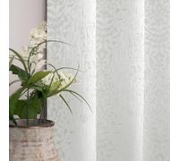 Off White Curtains 84 Inches Long for Bedroom Grommet Tone on Tone Design 3D Jacquard Embossed Damask Moroccan Pattern 50% Blackout Drapes for Living Room 84 Inch Length 2 Panels Set Cream