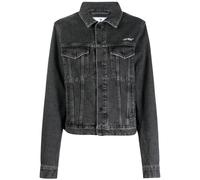 Off-White Diag Design Regular Fit Dark Grey Denim Jacket Grey