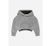 Off-White Girls Bookish Logo Band Cropped Hoodie in Grey - Grey - 8 Yrs
