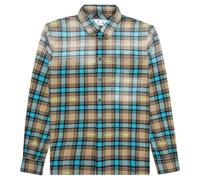 Off-White Helvetica Pattern Camel Beige Flannel Shirt - L