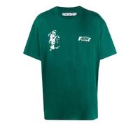 Off-White Kiss 21 Logo Printing Loose Fit Short Sleeve Green OMAA038E20JER0085701 S