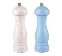 (Off-white light) High quality oak wood salt and pepper mill, adjustable coarseness and refillable