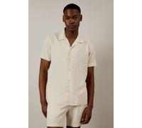 Off White Linen Blend Short Sleeve Resort Shirt Burton Off White XL