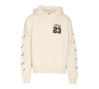 Off-White Mens Abloh 23 Hoodie Sweatshirt - Ivory Cotton - Size Small