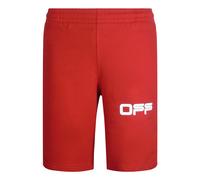Off-White Mens Airport Tape Design Red Sweat Shorts Cotton - Size X-Small