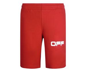 Off-White Men's Airport Tape Design Red Sweat Shorts in White | Size: Small Off-White White S