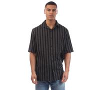 Off-White Off White Mens Arrow Stripes Bowling Shirt - Black - S - Black - 79% Cotton/21% Acetate
