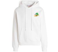 Off-White Mens Brush Arrow Logo White Hoodie - Size Large