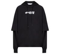 Off-White Mens Carlos Type Double Tee Black Hoodie Cotton - Size X-Large