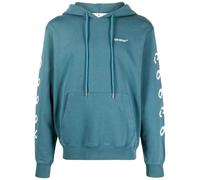 Off-White Mens Chain Arrow Design Slim Fit Duck Green Hoodie Cotton - Size X-Large