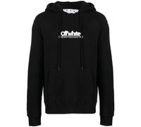 Off-White Mens Chunky Logo Slim Fit Black Hoodie Cotton - Size Medium