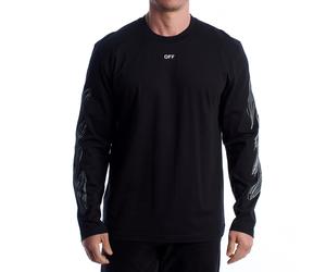 Off-White Mens Long Sleeve T-Shirt Scribble Diags 44MAB086G5J0051001 - Black - Size Small