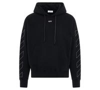 Off-White Mens Off Stitch Diag Design Skate Fit Black Hoodie - Size Large