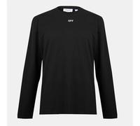 Off-White Mens Off White Crew Neck Long Sleeve Regular Fit T-Shirt in Black/Aqua - Size 2XL