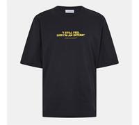 Off-White Mens Off White Regular Fit Lettering Crew Neck T-Shirt in Black - Size X-Small