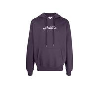 OFF-WHITE Men's Off White Script Logo Slim Fit Aubergine Hoodie - Purple