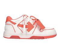 Off-White Mens Out Of Office Coral Red Calf Leather Sneakers - Orange Textile - Size UK 3