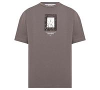 Off-White Mens Paint Mirror Logo Slim Fit Grey T-Shirt Cotton - Size X-Small
