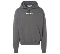 Off-White Mens Teddy Arrow Skate Fit Steel Grey Hoodie Cotton - Size Large