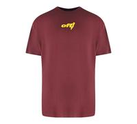 Off White Mens Thunder Oversized T-ShirtXL Burgundy SY512