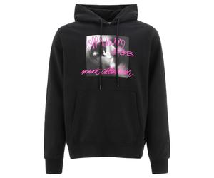 Off-White Mens Tornado Type Design Slim Fit Black Hoodie Cotton - Size X-Small