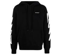 Off-White Mens Wave Diag Slim Fit Black Hoodie Cotton - Size X-Small