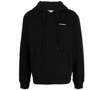 Off-White Mens Wave Outline Diag Design Black Slim Hoodie Cotton - Size X-Large
