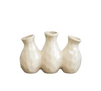 Off White Multi Bottle Bud Vase 19x12.5x7cm Speckle Glaze Neutral Mini Flower Stem Decor Art