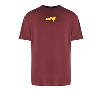 Off-White Off White Mens Thunder Oversized T-Shirt - Burgundy - XS - Burgundy