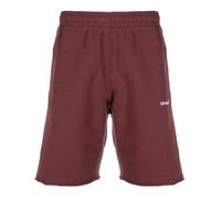 Off-White Off White Unisex Adult Helvetica Sweat Shorts (Burgundy) Cotton - Size X-Large