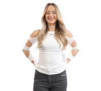 Off-White Off White Womens Sleek Cut Out Long-Sleeved Top - White/Black - 6 UK - White/Black - 86% Polyamide/14% Elastane