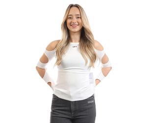 Off-White Off White Womens Sleek Cut Out Long-Sleeved Top - White/Black - 6 UK - White/Black - 86% Polyamide/14% Elastane