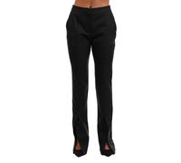 Off-White Off White Womens Tech Drill Flared Leg Slim Trousers - Black - XS - Black - 100% Polyester