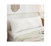 (Off White, one-size) Solid Color Boho Style Pillowcase, 1 Count Soft Comfortable Pillow Cover without Filler, Pillow Protector for Home Bedroom Dormitory,