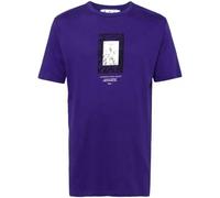 Off-White Paint Mirror Logo Slim Fit Purple T-Shirt - M
