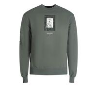 Off-White Paint Mirror Slim Fit Steel Iron Grey Sweatshirt - XXL