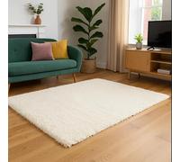 Off White Rug Soft Pile Gentle Underfoot Cushioning Warm Neutral Tone Cozy Bedroom Carpet Style Minimal Chic Mat Easy-Care Fibres Calm Modern Décor Rugs 80cm x 150cm (2ft 7" x 4ft 11")