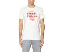 (Off White, S) DIESEL T DIEGOR E12 Mens T Shirt Crew Neck Short Sleeve Casual Summer Cotton Tee