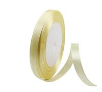 Off-White Satin Ribbon 10mm, 23 Meters Off-White Fabric Ribbons Double Sided Silk Ribbons for Gift Wrapping, Crafting, Hair Bows, Balloons, Sewing, Wreaths, Cakes, Wedding Party, Christmas Decoration