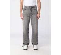 Off-White Striped Wide Leg Denim Jeans with Diagonals Logo - Size: 34 - male