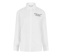 Off White Unisex Adult Embroidered Regular Long-Sleeved Shir8 UK White/Black GT