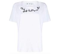 Off-White Unisex Adult Left Hand Logo Regular T-Shirt - White - White - XS