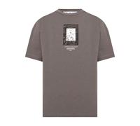 Off-White Unisex Adult Paint Logo Slim T-Shirt - Grey - Grey - XS