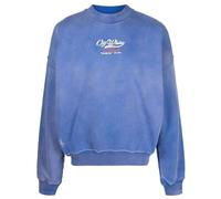Off-White Wave Off Boxy Fit Crewneck Blue Sweatshirt - S