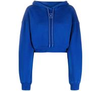 Off-White Womens Embr Arrow Cropped Hoodie - Blue - Blue - S - 100% Cotton