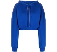 Off-White Women's Embr Long Sleeve Hoodie Cropped Hoodie in Cobalt | Size: Medium