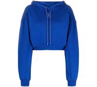 Off-White Womens Embr Mini Arrow Crop Hoodie Blue Cotton - Size X-Large