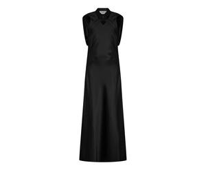 Off White Womens/Ladies Cut Out Satin Sleeveless Maxi Dress GT34795