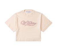 Off-White Womens/Ladies Embroidered Logo Crop T-Shirt SY3344